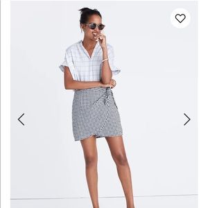 Madewell Gingham Side-Tie Skirt